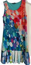 New Claire Desjardins Carrie Noir Dress Watercolor Art women’s M A-line sheath