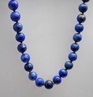 Vintage 14k Yellow Gold Clasp 8mm Lapis Lazuli Beaded Ladies Necklace — photo 3