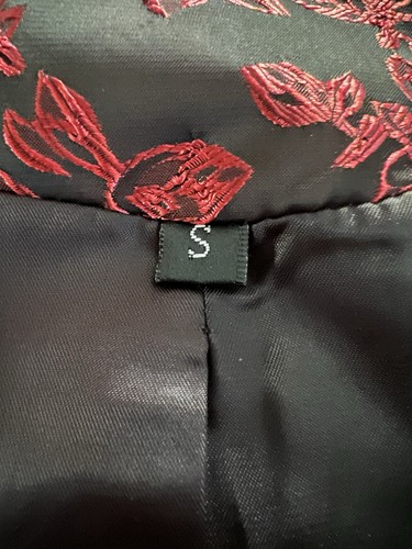 Abito vestito smoking ROSE NERE ROSSE TAGLIA S gilet formale ballo matrimonio - Foto 12 di 16
