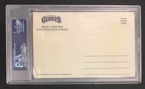 Gary Carter Signed Postcard Autograph Giants Mets Baseball HOF MLB Kid PSA/DNA - Picture 2 of 2