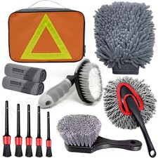 12tlg Auto Reinigungsset,Felgenbürste pflege Detailing Pinsel Felgenbürste Wasch