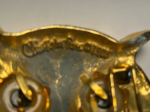 Christopher Ross Vintage 1986 Gold Plated Owl Belt Buckle 3.75” - Picture 7 of 9