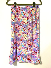 Christopher Banks Women 10 A-Line Skirt-Floral design, zipper