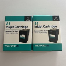  Lot Of 2 Wexford 61 Black Ink Cartridge CH561WN Replacement for HP 61 DeskJet