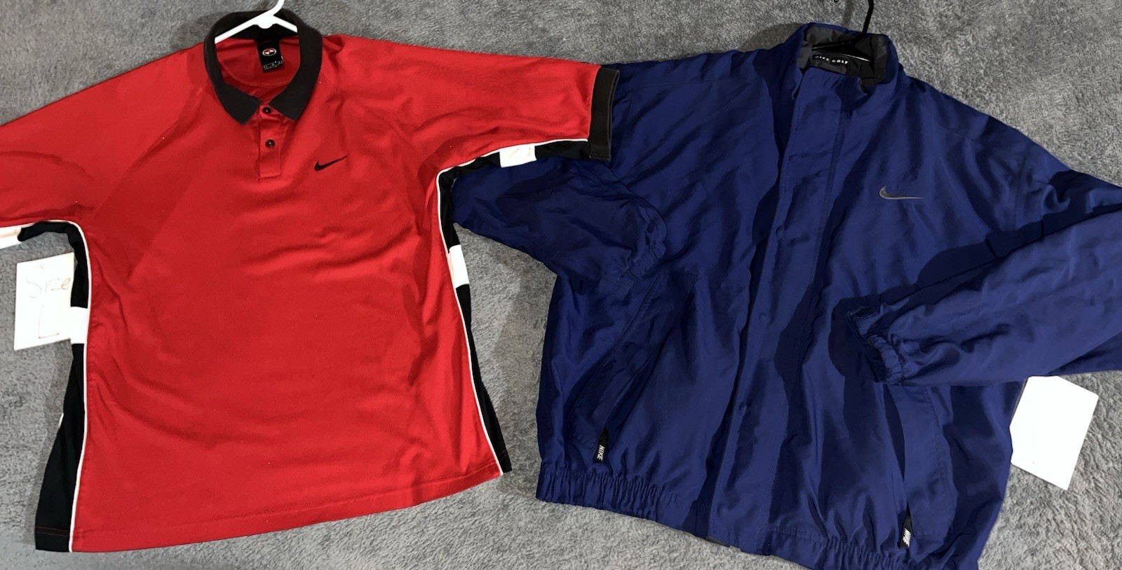 *RARE* Vintage Nike Golf Windbreaker & Tiger Woods Ying Yang Polo Shirt Size L