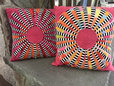 Home Decor Pillow - Sunshine / Starburst Cushion 12x11x5 Set of 2