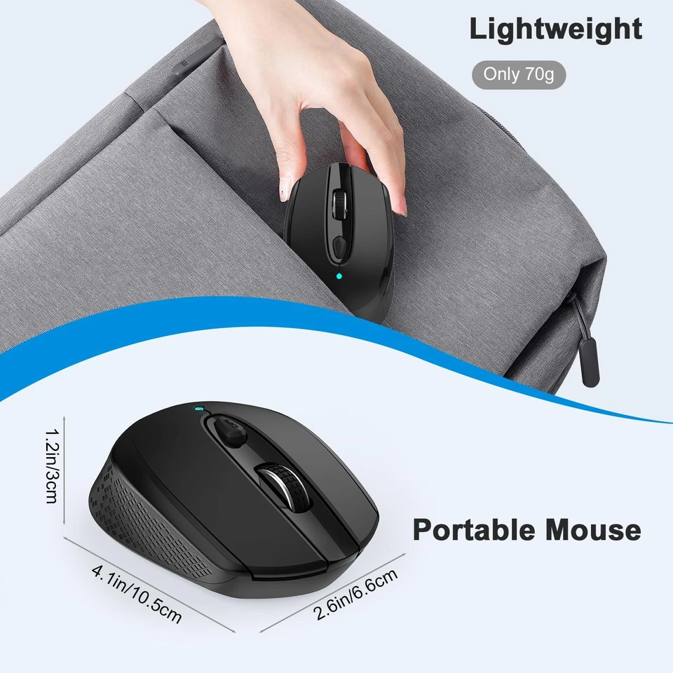 USB C Wireless Mouse, Type C Silent Mouse for Macbook Air/Pro, 2.4G Cordless - Image 3 of 4