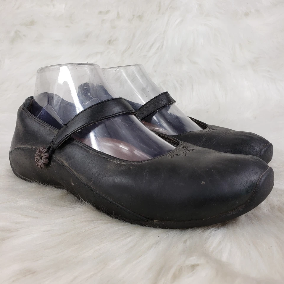 Zapatos informales ULU Mary Jane de cuero negro para mujer talla US 7,5W de ancho Foto 3 de 4