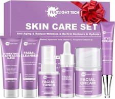Skin Care Set,6 Pcs Anti-aging Skincare w/Korean 6 Piece Set, Purple