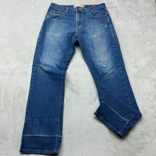 Quiksilver Qwik Jeans Mens 32x32 Blue Straight Leg Surf Skater Medium Wash Y2K