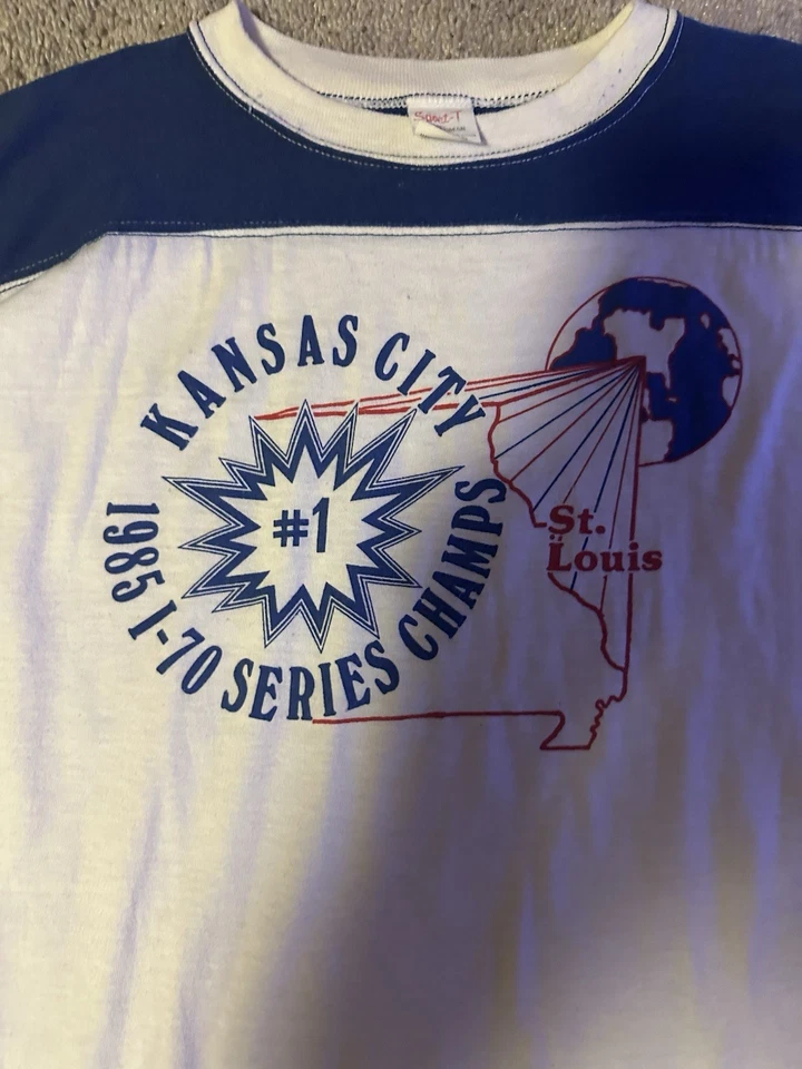Винтажная футболка Kansas City Royals 1985 World Series синяя, размер L/Xl - Изображение 2 из 4