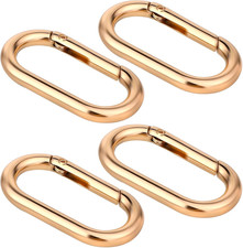4 PCS Purse Clips Spring O Ring Clip for Purse Strap Oval Gold Key Rings Snap Cl