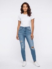 Universal Thread Women's Distressed Mid-Rise Skinny Leg Jeans Blue Denim 8/29R