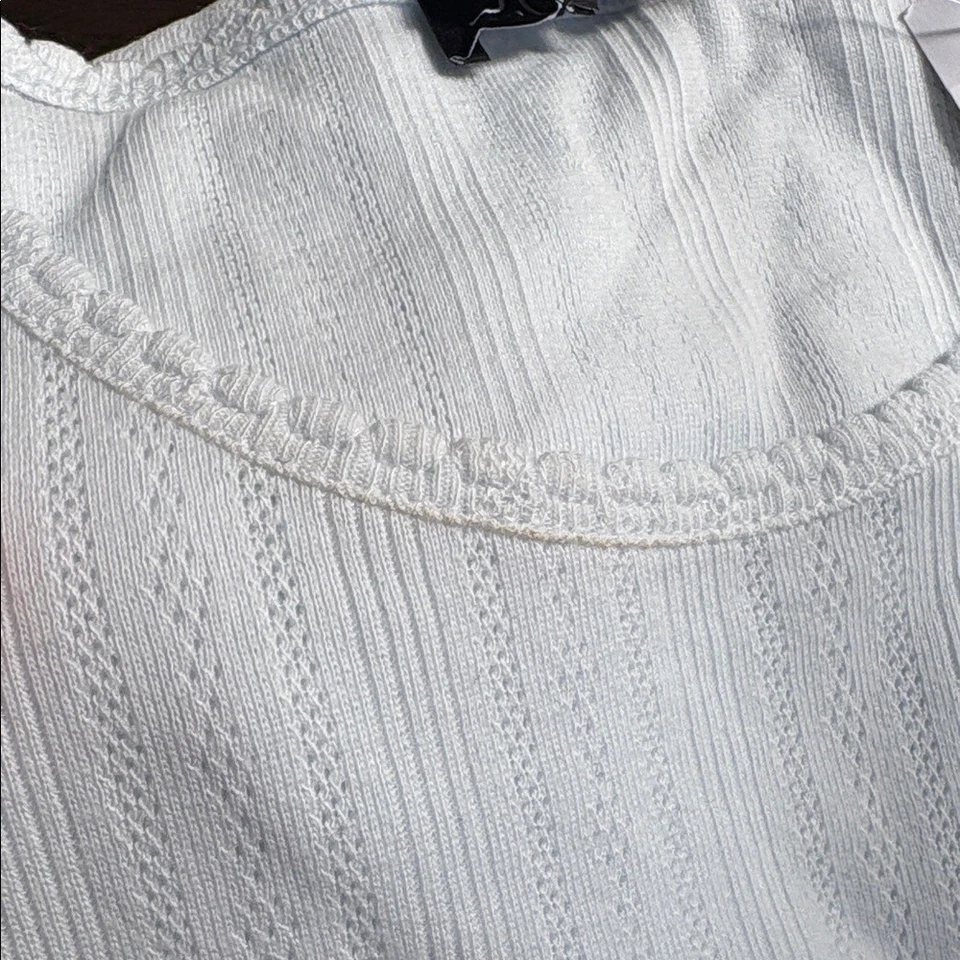 Camiseta J Crew Pointelle bebê pequena azul gelado - Imagem 3 de 4