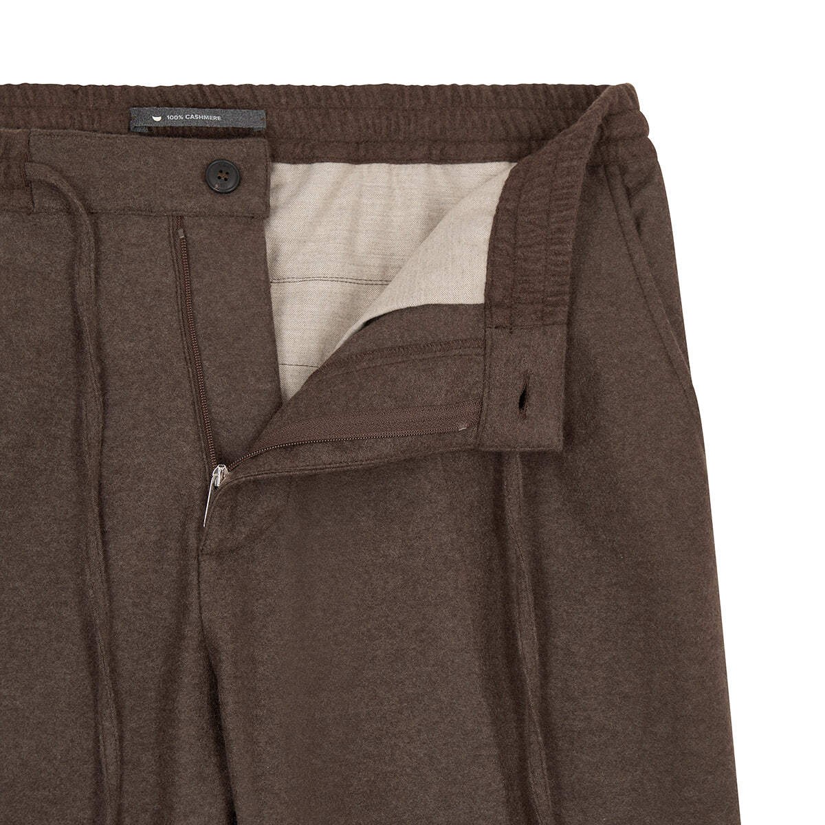 Fedeli Made In Italy Luxury Men's Brown Cashmere Flannel Drawstring Trouser image 3
