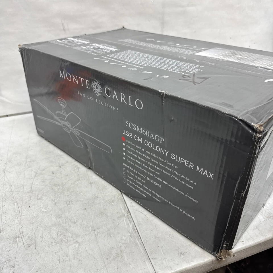 Generation Lighting Colony Super Max 60" Outdoor Ceiling Fan, Aged Pewter - Image 2 of 2