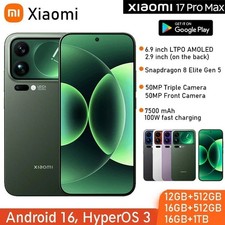 VAT Free! Xiaomi 17 Pro Max 5G Mobile Google Play CN Rom for UK Global, Eng Only