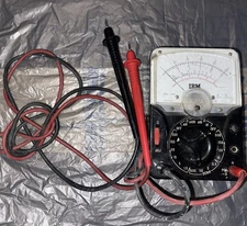 Triplett Model 310 Type 5 Hand Sized VOM Multimeter W/ Probes, Case *Untested*