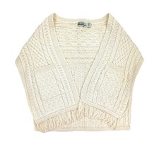 Aran Crafts Women's Ireland The Genuine Aran Reading Shawl Merino Wool Ivory