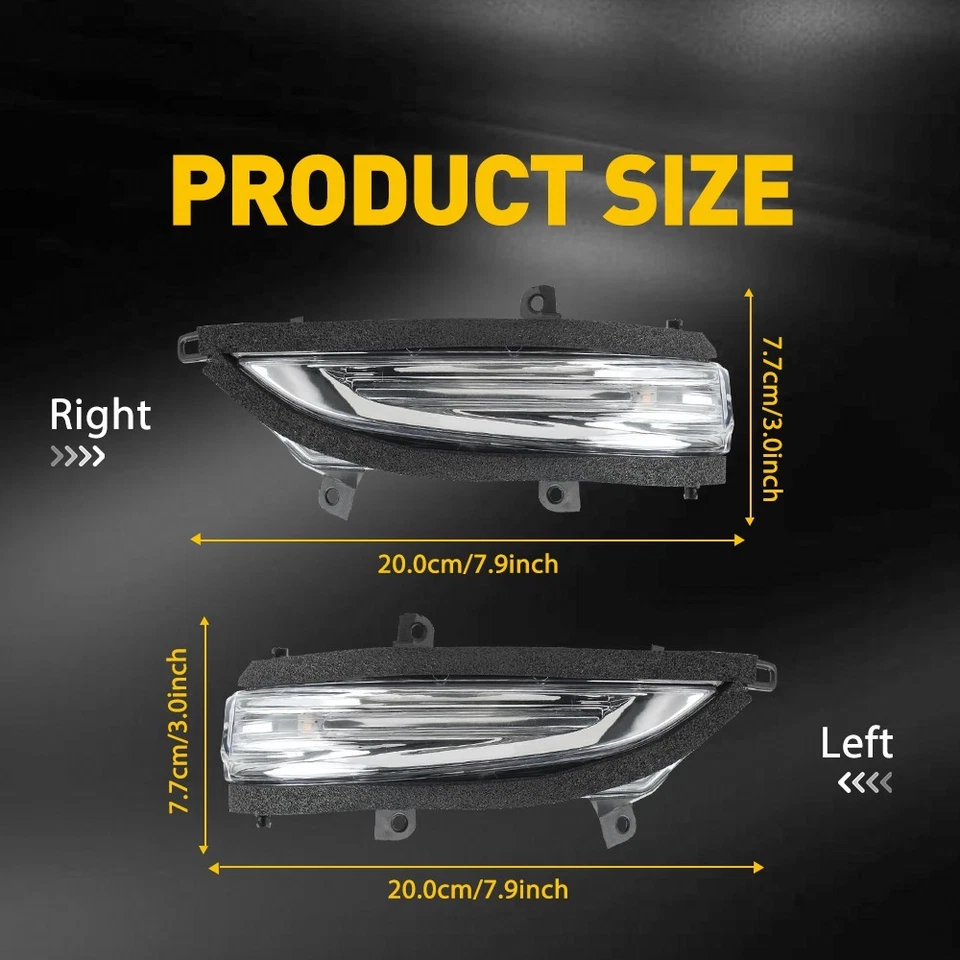 Pair For Lexus GX460 LX570 2010-2023 Clear Lens Amber Mirror Turn Signal Light - Image 2 of 4