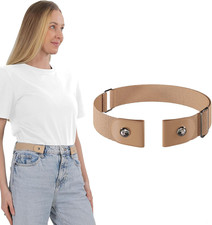 No Buckle Elastic Belt, Stretch Invisible Belt for Jeans, Unisex, 1 Pack