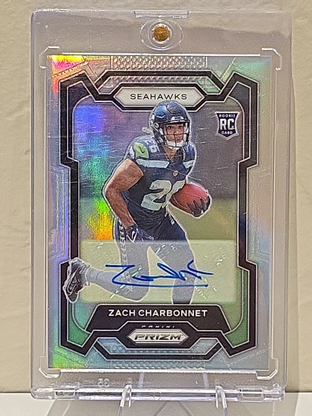 2023 Panini Prizm Rookies Zach Charbonnet #392 Silver Prizm Autographs (AU, RC)