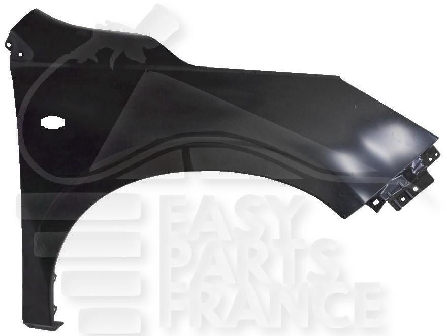 Aile avant-droit Subaru Forester 2016-2019 en acier noir avec emplacement feu