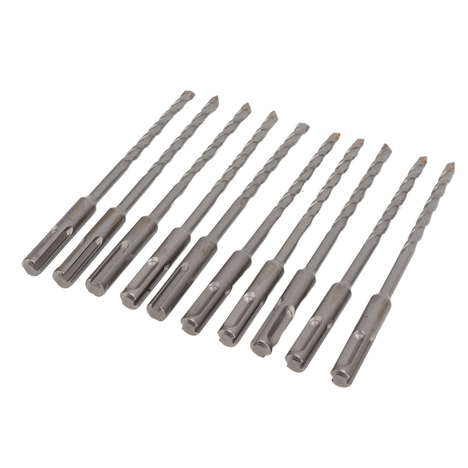 10Pcs Hammer Drill Bits Carbide Spiral 2 Flutes Drill Bit Set For Brick S