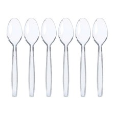 Clear Plastic Spoons Heavy Duty Reusable Party Catering Washable Dishwasher Safe