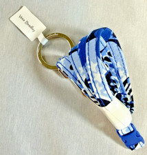 Vera Bradley Lanyard Key Ring Clip Blue Star Medallion NWT Work ID Holder Keys