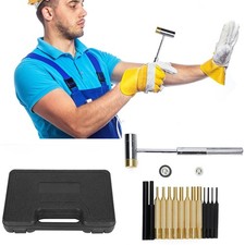 17Pcs Punch Set Mechanical Installation Round Punches Maintenance Tool Kit B LW