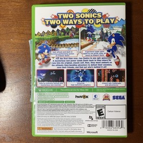 Microsoft Xbox 360 Black Console SONIC GENERATIONS INCLUDED 2 Controllers Cords