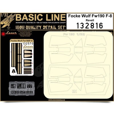 HGW 132816 1:32 Focke-Wulf Fw-190F-8 BASIC LINE: Sicherheitsgurte + Masken