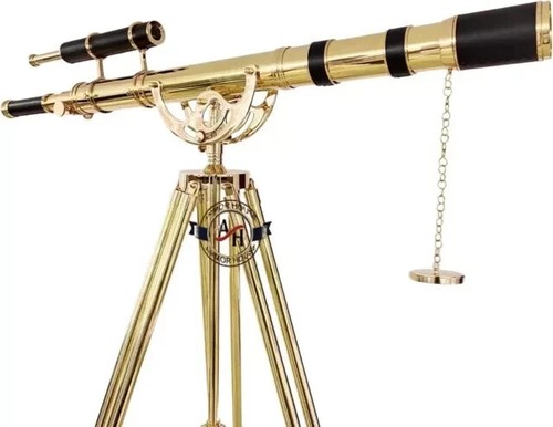 Royal Vintage Floor Standing Brass Telescope Tripod Stand Marine Collectibles - Picture 3 of 6