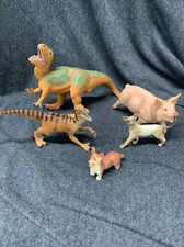 Vintage Safari Ltd Animal Lot Utahraptor,t-Rex Pig Cat 1991 1996-98