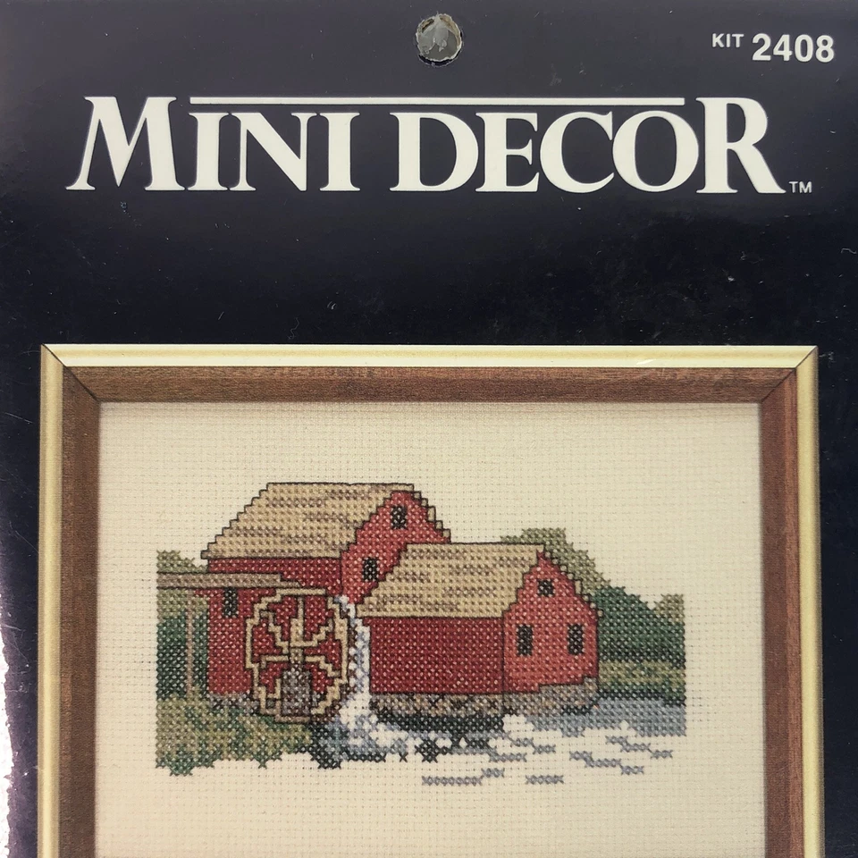 Kit de imágenes de punto de cruz contado granero rueda de agua paragon Needlecraft mini decoración Foto 3 de 4