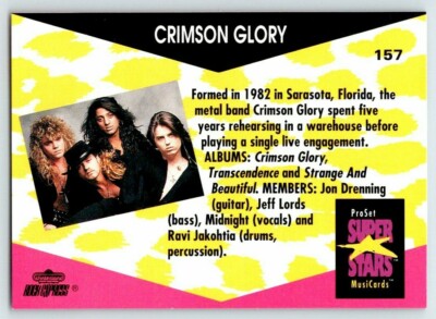 CRIMSON GLORY #157 Super Stars MusiCards Pro Set Trading Card B103