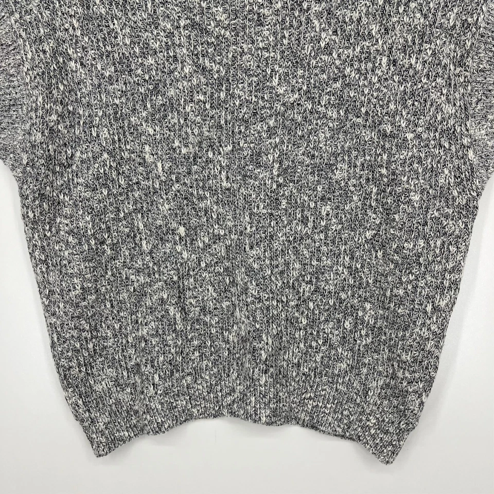 Suéter Field Flower Para Mujer S Gris Tejido Manga Corta Cuello Simulado Mezcla de Algodón Foto 3 de 4