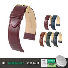 Hirsch Osiris Leather Watch Strap - Calf Leather Band  Bonus Battery