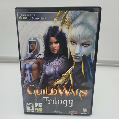 Guild Wars Trilogy PC 2008 w Platinum Edition disk complete game computer games 