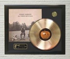 George Harrison All Thongs Must Framed Legends Of Music LP dorado exhibición de discos