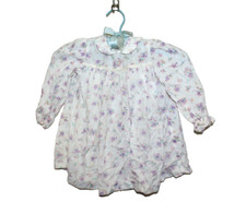 Girls Size 2T Vintage Floral Dress Pink Purple Collar Photoshoot Long Slev Baby