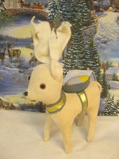 Vintage Dakin Dream Pet LIKE White Reindeer with Bell  1158 TST
