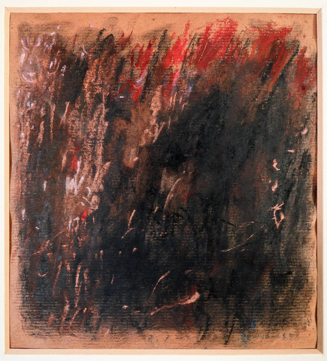 ⚜️ Cuadro Firmado Adriano Parisot Abstracto 1985 Composición Pintura Papel
