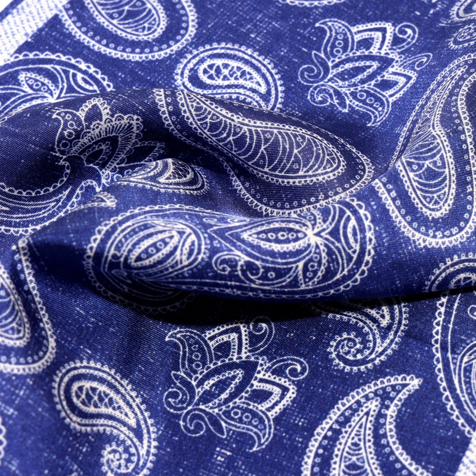 Pañuelo de seda para hombre azul y blanco porcelana azul cuadrado de bolsillo 30 cm 11,8 pulgadas Foto 3 de 4