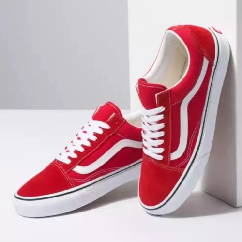 Scarpe da skate Vans nuove unisex classiche racing rosse oldol skoolers snea u