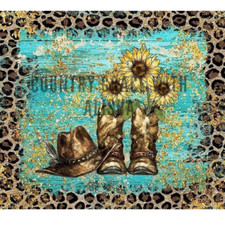 Sublimation Print Western Boots Full Page Ready to Press Heat Transfer