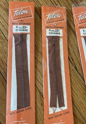 Vintage 40's 1947 Lot of 4 Talon 4” Style 220 Metal Neck Opening