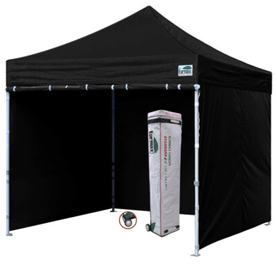 CLEARANCE Ez Pop Up Canopy 10 x 10 Water resistant Tent+4 Side Walls&Weight Bags