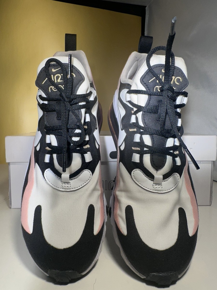 air max 270 react trainers black white bleached coral